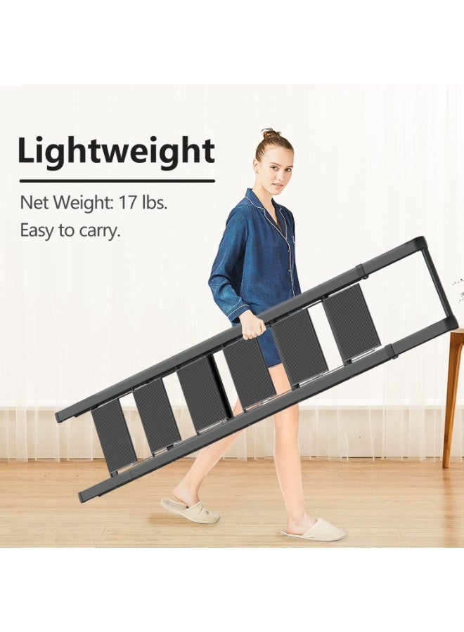 توشيونيكس سلم قابل للطي من الألومنيوم بست درجات، خفيف الوزن ومتعدد الاستخدامات، مزود بمقبض يد ودواسات عريضة مانعة للانزلاق، يتحمل وزنًا يصل إلى 150 كجم، سلم موفر للمساحة مناسب للأسقف التي يصل ارتفاعها إلى 3.6 متر، للاستخدام المنزلي والمكتبي - أسود - Image 3